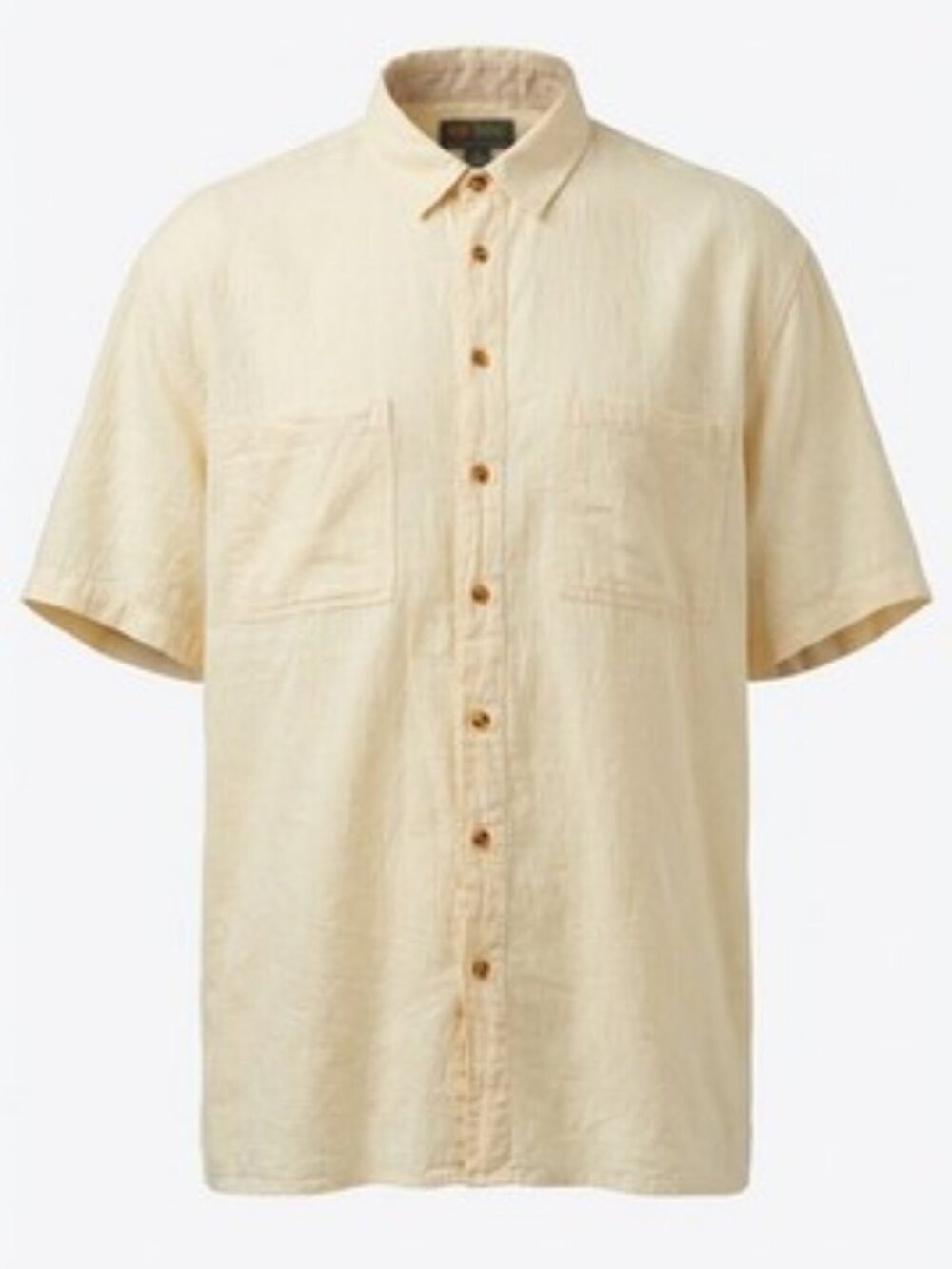 Vintage Cotton Palm Shirt Mens XXL Gauze Cream Button Up Made In USA 90s VTG